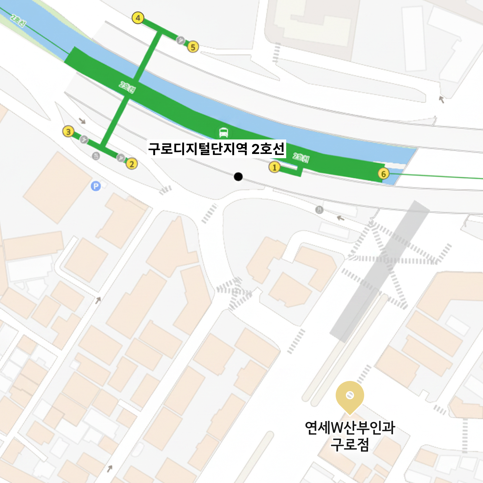 연세W산부인과 구로점 오시는 길 지도