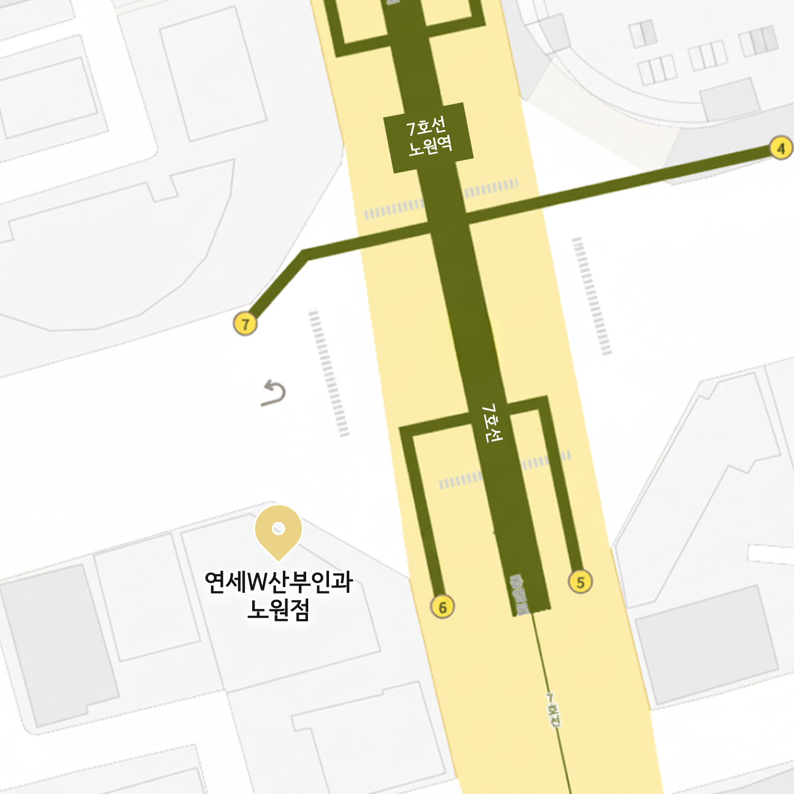 연세W산부인과 노원점 오시는 길 지도